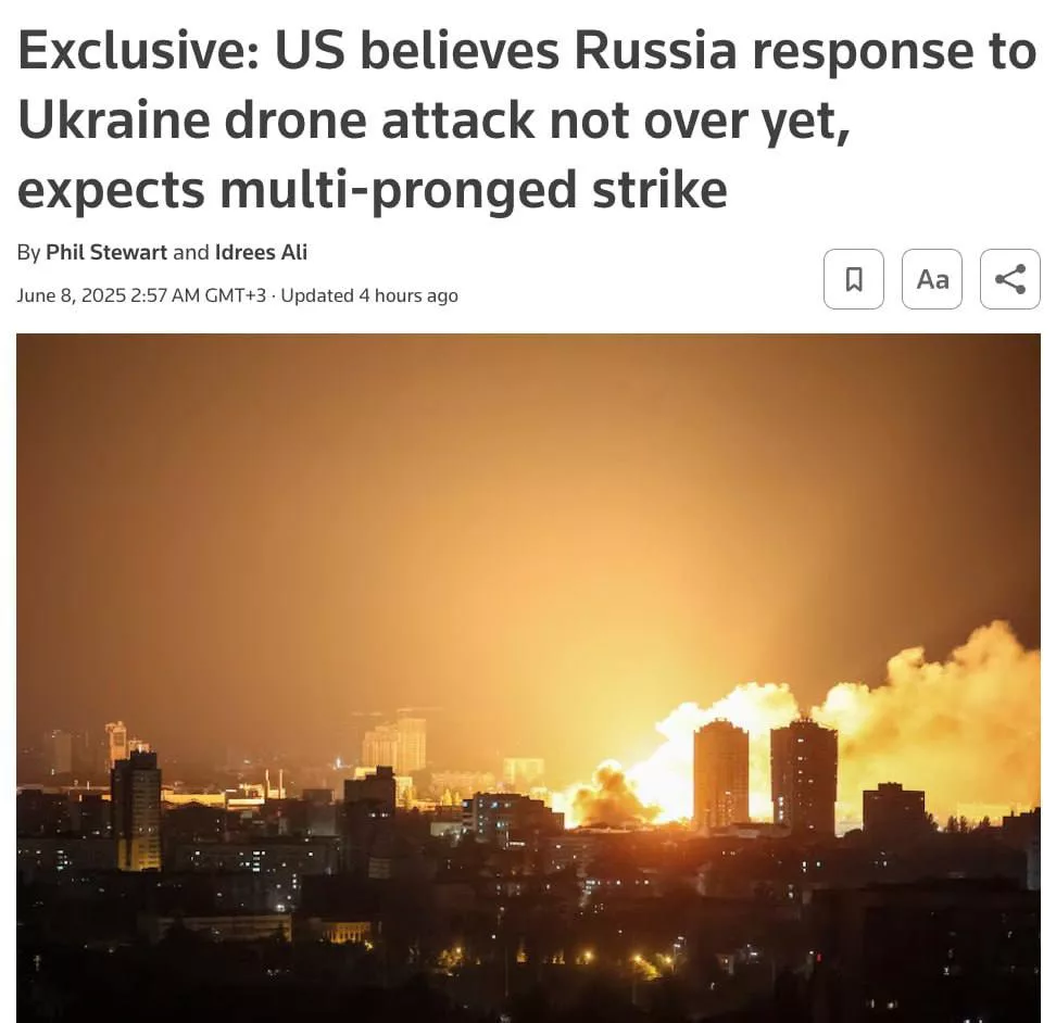 Reuters: Россия готовит сильнейшие удары по СБУ и правительственным зданиям Украины в ответ на операцию «Паутина»