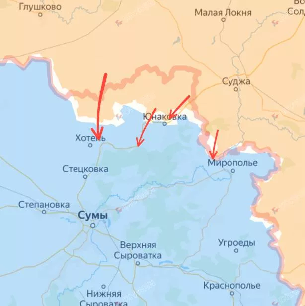 Российские войска уже подошли менее чем на 20 км к границе Сум