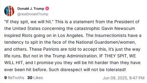 Трамп против губернатора Калифорнии на фоне вопросов о подавлении протестов мигрантов