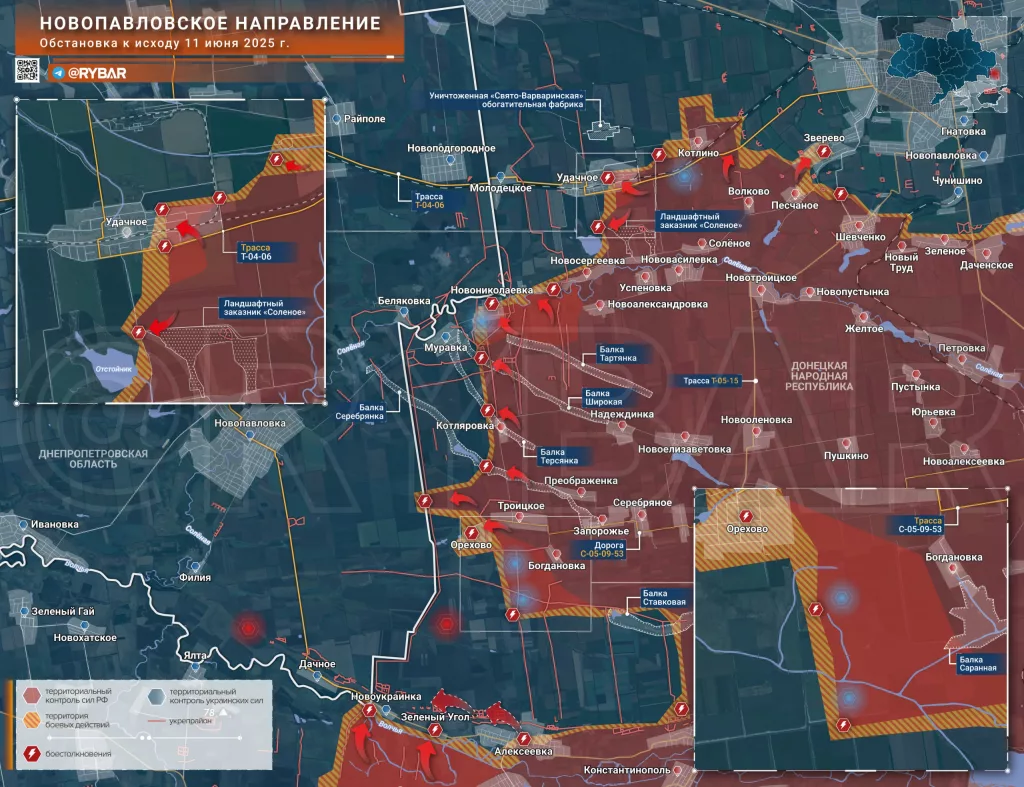 Фронт катится на запад: обстановка на Новопавловском направлении к исходу дня 11 июня 2025 года