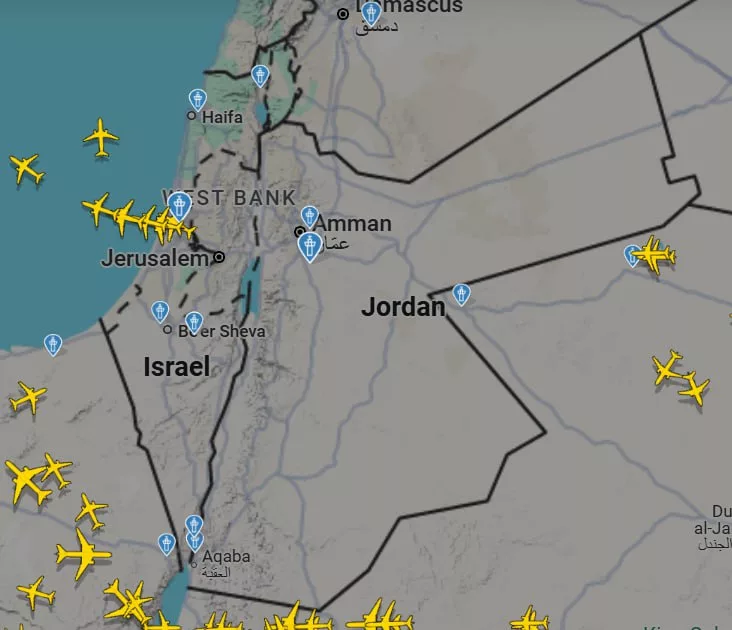 Иордания из соображений безопасности закрыла своё воздушное пространство, сообщают местные власти