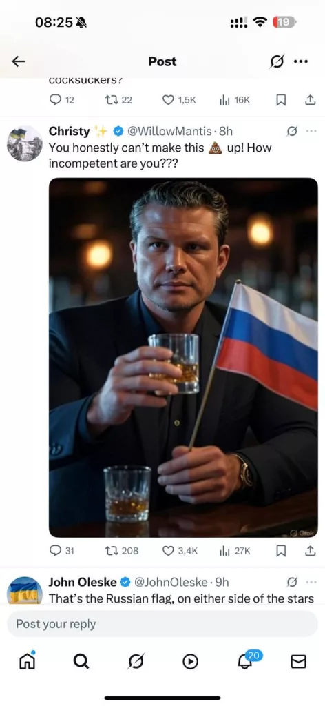 Плакат с нашими флагами до сих пор в официальном аккаунте, украинцы в комментариях беснуются и ничего не могут сделать