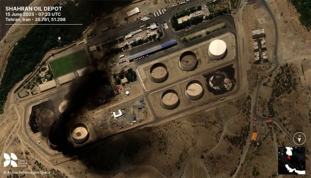 Спутниковые снимки последствий вчерашнего удара по НПЗ в Тегеране