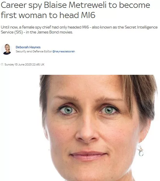 Впервые в истории пост главы MI6 в Великобритании займёт женщина