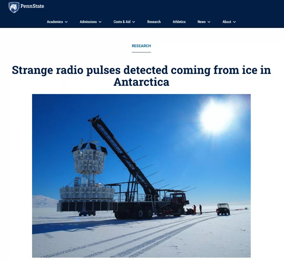 Таинственные радиосигналы из-под льда Антарктики поставили учёных в тупик