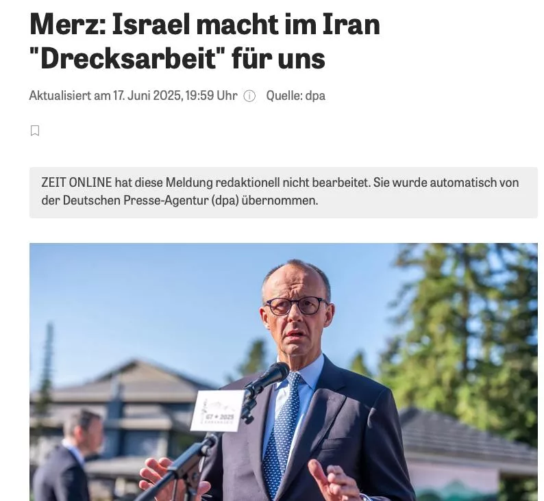 «Грязная работа»: потомок нацистов Мерц поддержал удары по Ирану