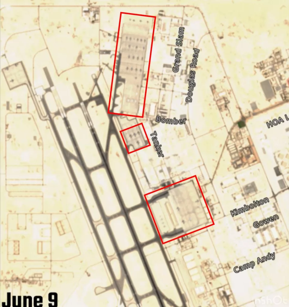 Спутниковые снимки низкого разрешения авиабазы Аль-Удейд в Катаре показывают, что она фактически опустела: на ранее заполненных авиационных стоянках нет самолетов