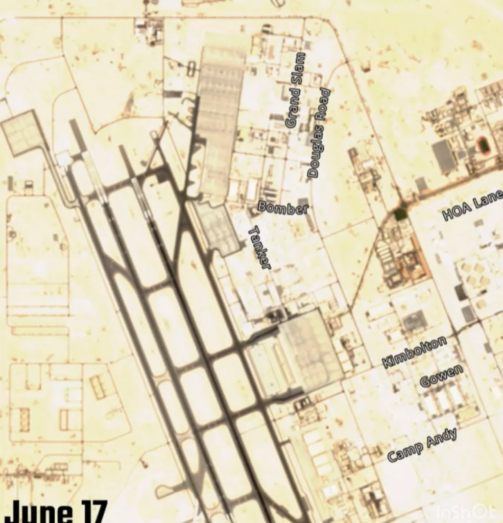Спутниковые снимки низкого разрешения авиабазы Аль-Удейд в Катаре показывают, что она фактически опустела: на ранее заполненных авиационных стоянках нет самолетов