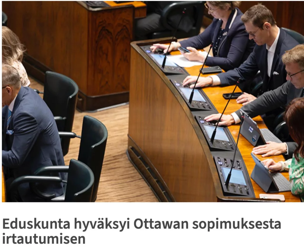 Финляндия вслед за прибалтами выходит из Оттавской конвенции