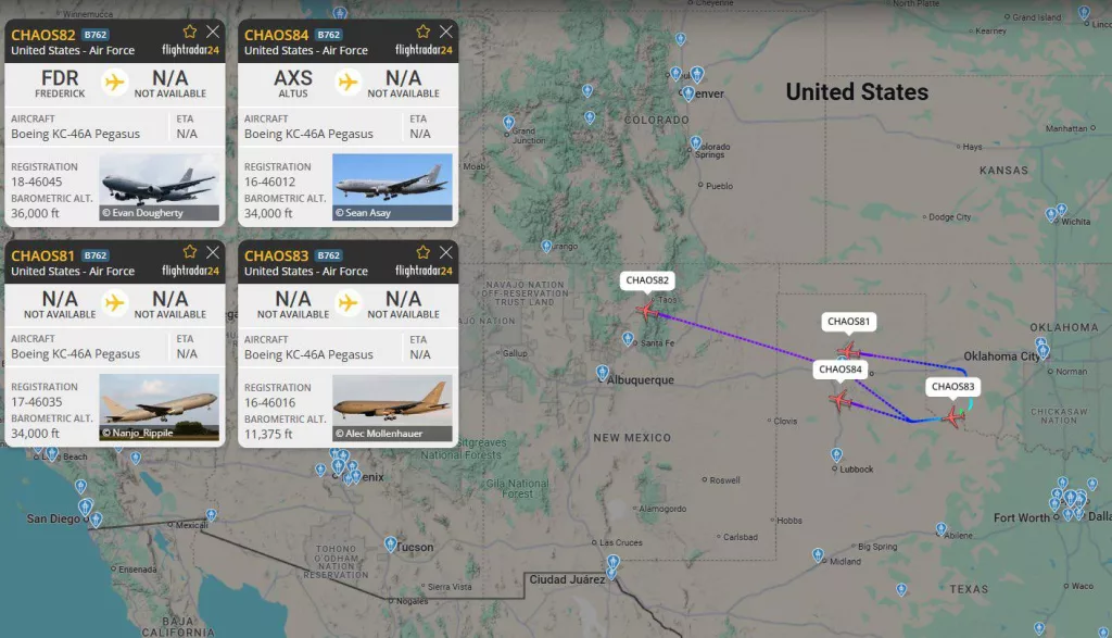 Продолжаем увлекательное наблюдение за активностью американской авиации