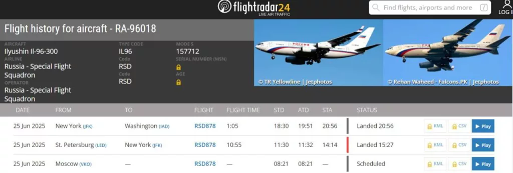 В США прибыл российский правительственный самолёт, — Flightradar24