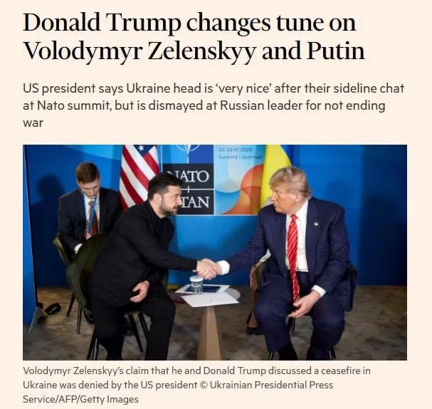Трамп начал использовать более жесткий тон в отношении Путина и стал мягче к Зеленскому, - FT