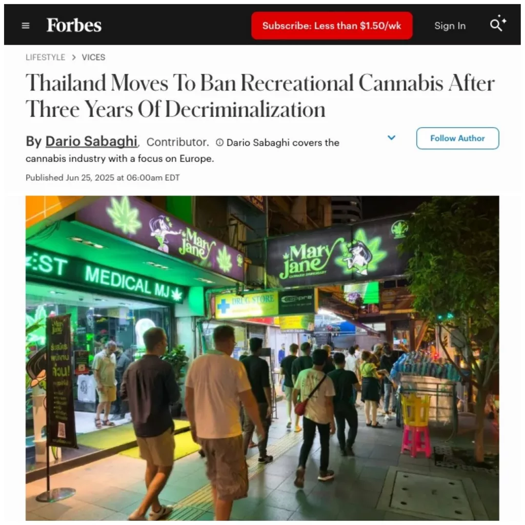 В Таиланде запретят свободную продажу каннабиса — его можно будет приобрести только по рецепту