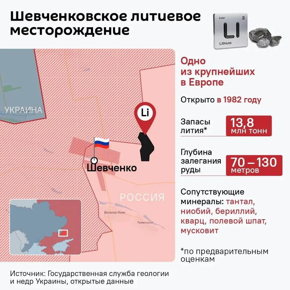 Россия взяла под контроль второе из четырех украинских месторождений лития, пишут французские СМИ