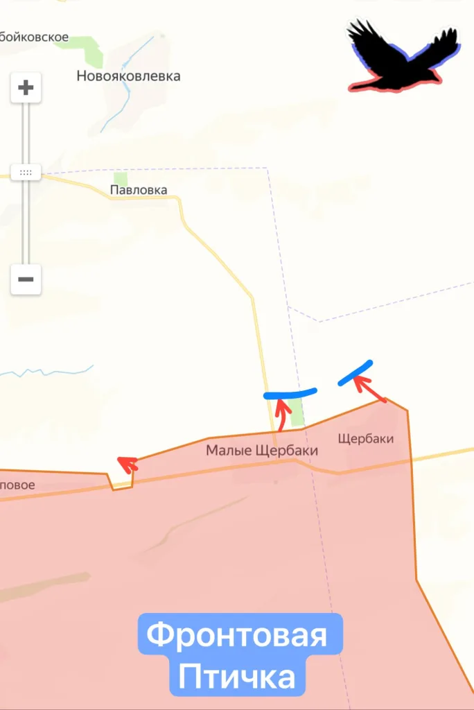 Запорожское направление. Продвижение ВС РФ. Район н.п. Малые Щербаки-Павловка