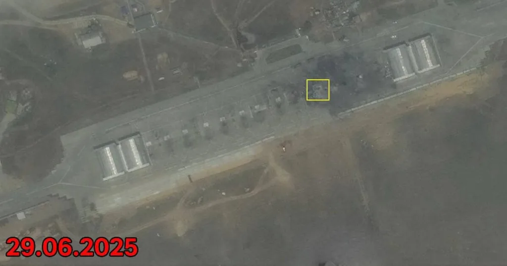 Последствия ударов ВСУ по аэродрому Мариновка в Волгоградской области, нанесенных 27 июня