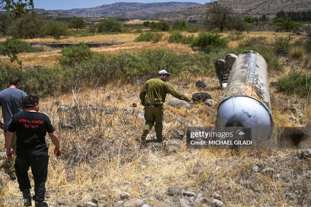 Отработавшая ступень иранской БРСД на Голанских высотах