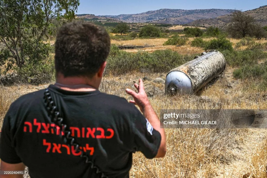 Отработавшая ступень иранской БРСД на Голанских высотах