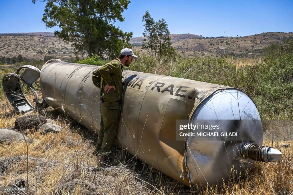 Отработавшая ступень иранской БРСД на Голанских высотах
