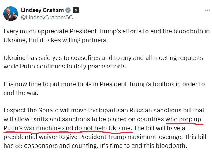 Забавный "твит" вышел у главного сенатского заукраинца Линдси Грэма