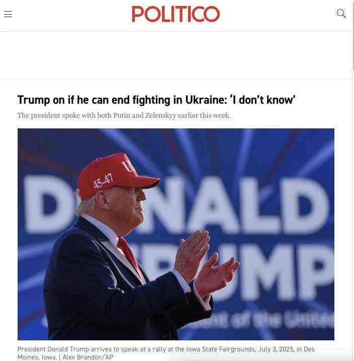 Трамп не знает, сможет ли закончить конфликт на Украине — Politico