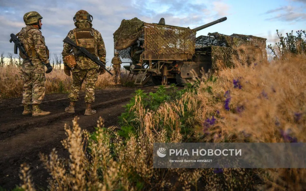 Работа 152-мм колёсной САУ 2С44 «Гиацинт-К» на Покровском направлении