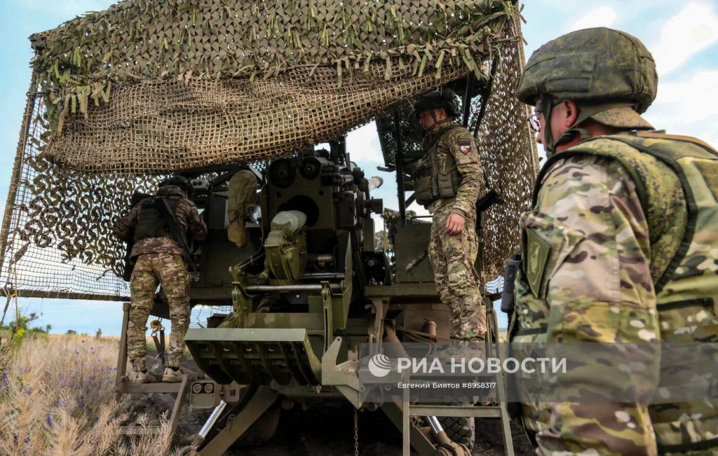 Работа 152-мм колёсной САУ 2С44 «Гиацинт-К» на Покровском направлении