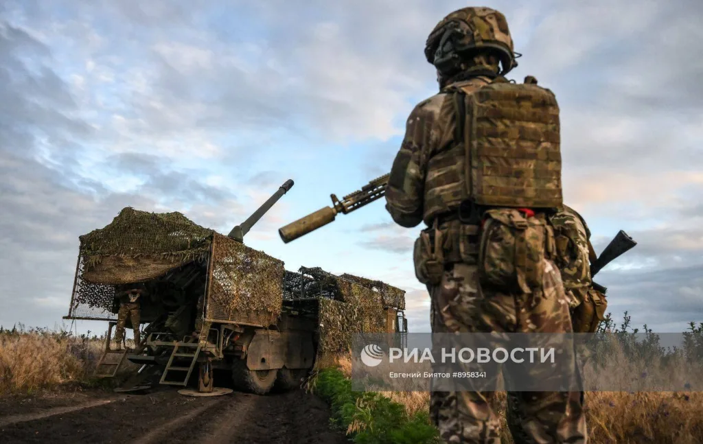 Работа 152-мм колёсной САУ 2С44 «Гиацинт-К» на Покровском направлении