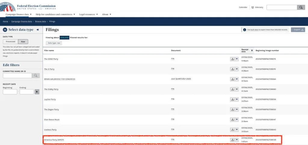 Поданы документы на регистрацию "партии Америки" в федеральную избирательную комиссию