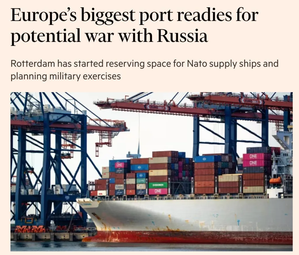 Европа готовится к войне с РФ: Роттердам превращают в военную базу НАТО