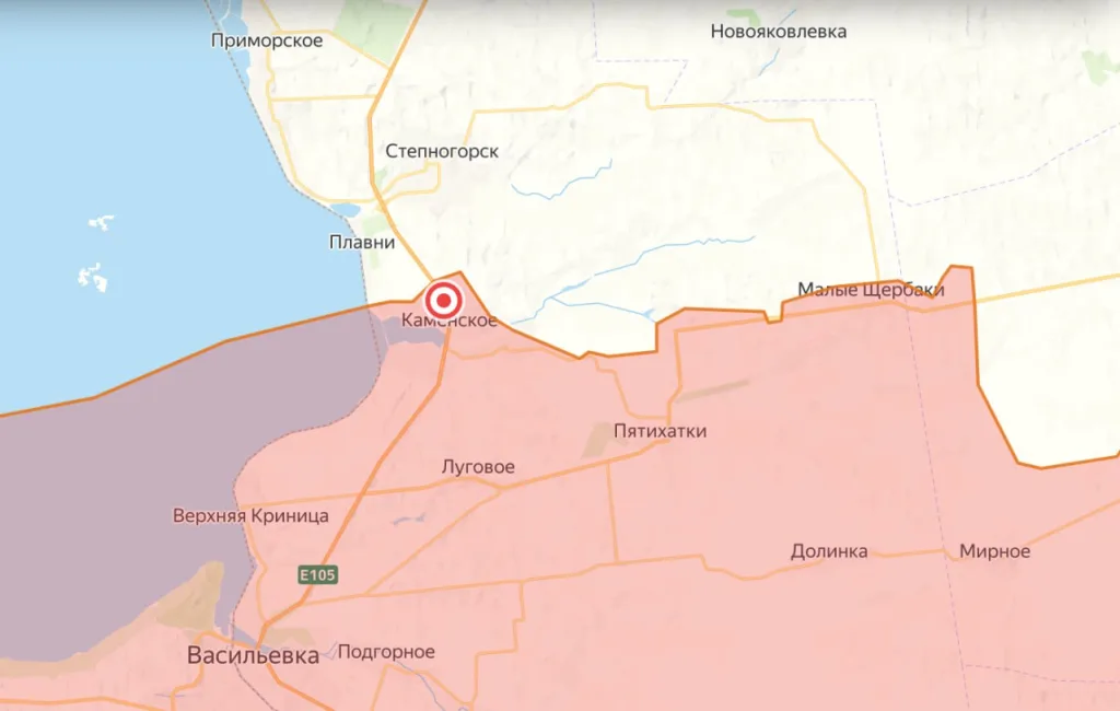 Поступает информация об освобождении н.п. Каменское на Запорожском направлении