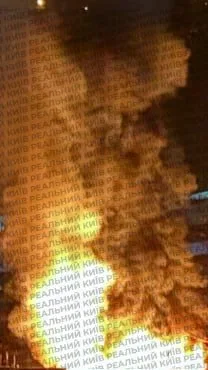Кадры пожаров и взрывов в Киеве