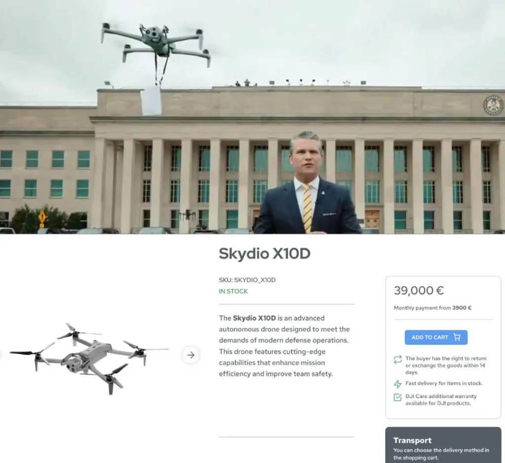 Нашелся тот самый американский "недорогой" дрон, доставивший Питу Хегсету на подписание меморандум о дроновой доминации США