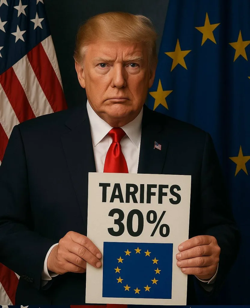 Сегодня Трамп объявил о введении 30% тарифов на импорт товаров из Европейского союза, начиная с 1 августа