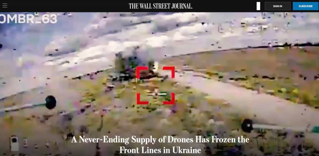 Линия фронта на Украине заморожена из-за массового применения FPV-дронов, — WSJ