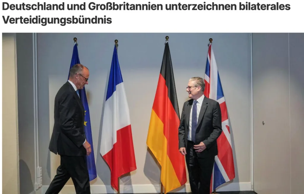 Германия и Великобритания впервые после Второй мировой войны заключают двусторонний оборонительный договор