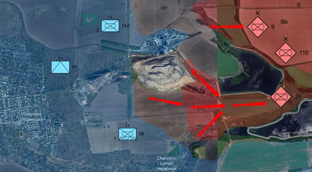 Обстановка в районе Родинского под Покровском