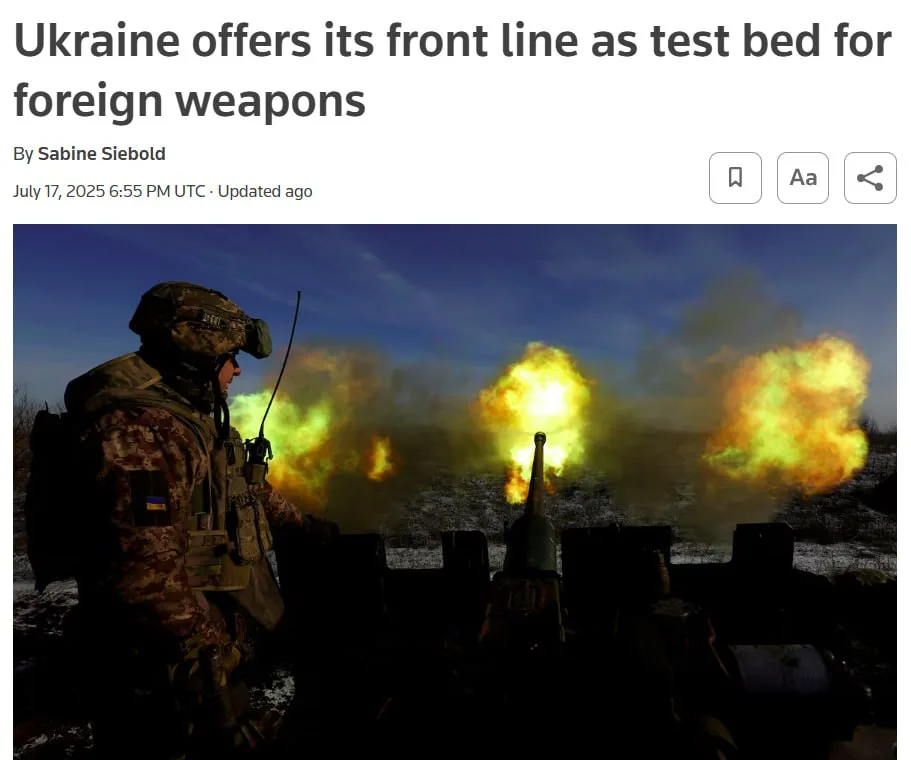 Украина предлагает Западу тестировать свое оружие на фронте