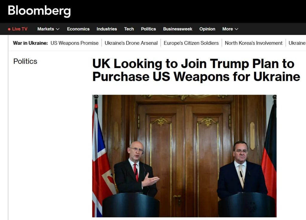 Лондон впрягается «по полной»: Британия готова платить за оружие США для Украины
