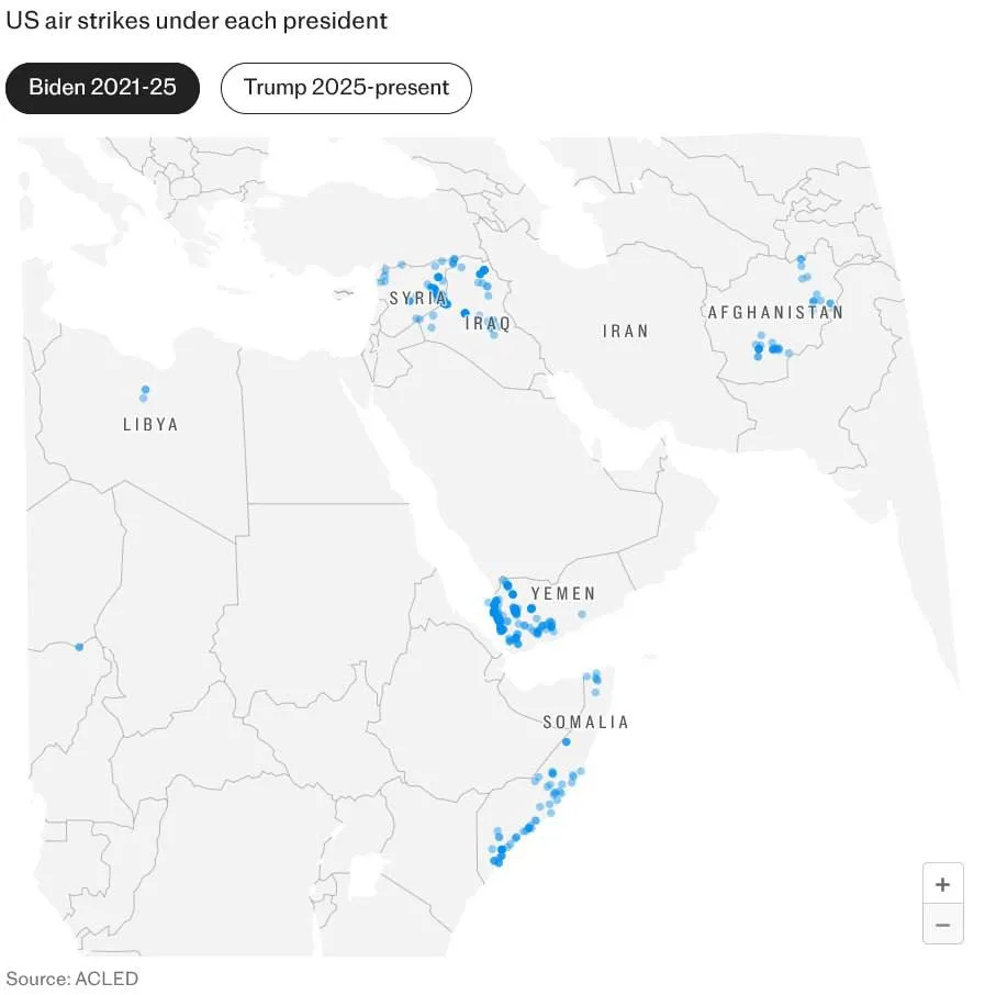 За первые 5 месяцев своей работы администрация Дональда Трампа 259 раз наносила авиаудары по целям за пределами США и это только начало