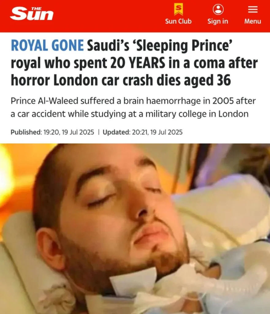 «Спящий принц» из Саудовской Аравии умер после 20 лет в коме