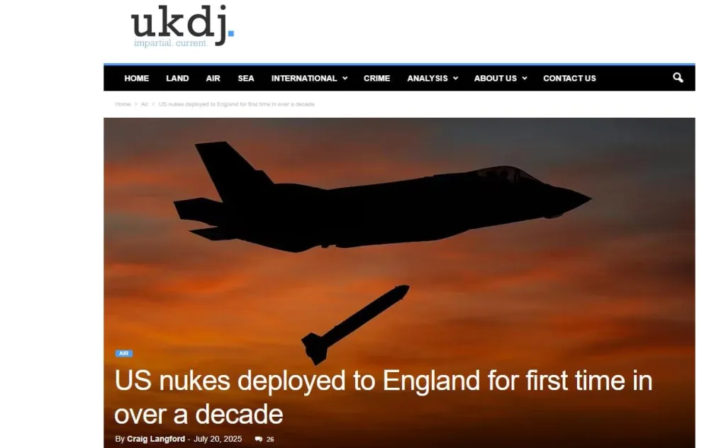 США вернули ядерные бомбы в Британию – впервые за 17 лет