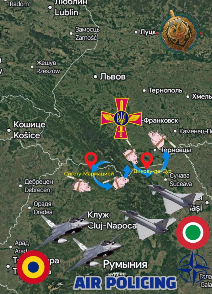 Украинские самолёты прятались от российской воздушной атаки в воздушном пространстве Румынии