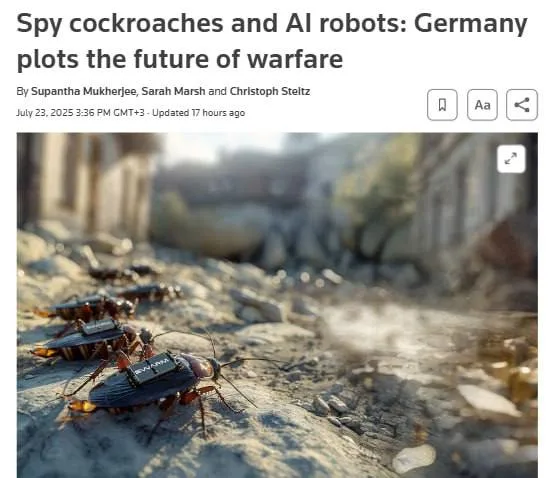 В Германии предложили создать тараканов-шпионов с камерами и рюкзаками
