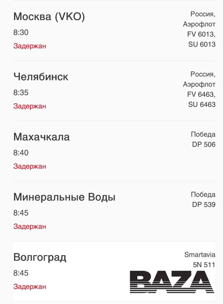 В аэропорту Пулково с утра более 70 рейсов задержано или отменено из-за угроз атак БПЛА
