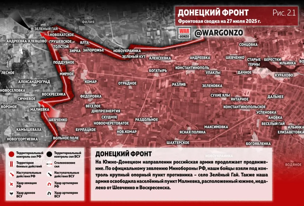 Варгонзо: Фронтовая сводка на утро 27.07.25