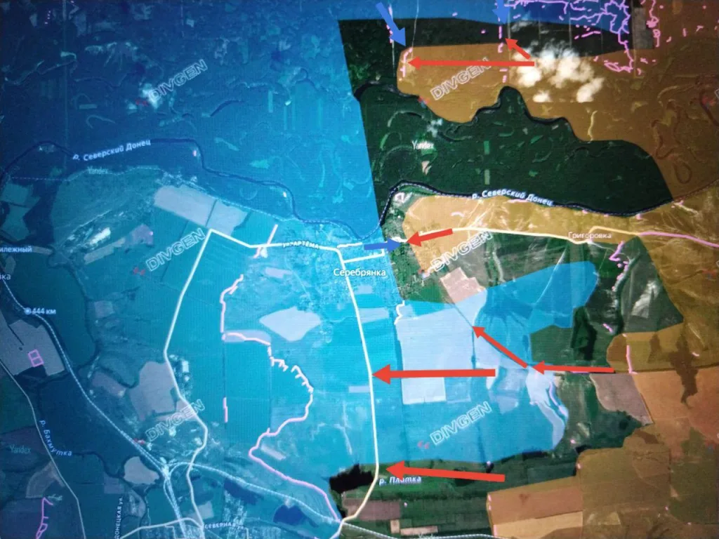 Подразделения ВС РФ продолжают наступление на стыке Краснолиманского и Северского направлений в районе Серебрянского лесничества и в районе озера Черниково взяли пионерлагерь "Уголёк"