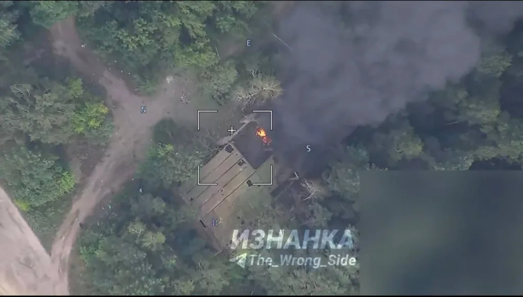 Кадры поражения объектов ВСУ в Сумской области ударами дронов-камикадзе «Герань-2»
