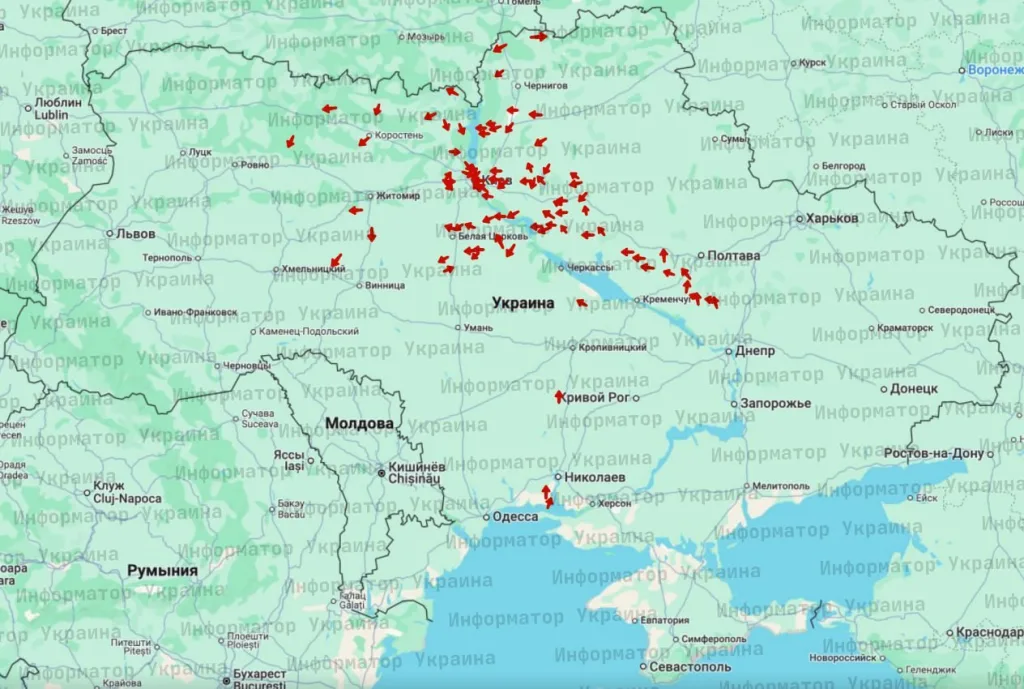 Массированный удар по Киеву реактивными "Геранями"