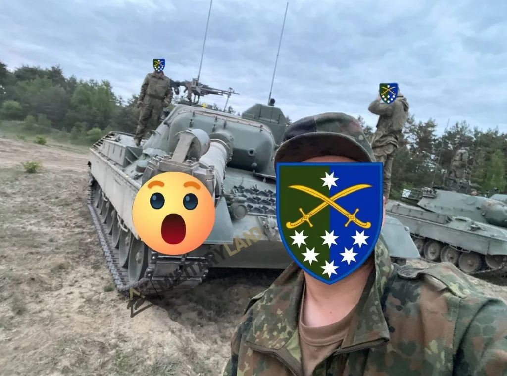 Кадры обучения украинских танкистов на бельгийских танках Leopard 1A5BE, предположительно, в Германии